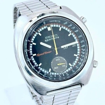 Seltene Seiko Speedtimer 6139-7012 Quarz Chronograph Uhr Armband 19cm