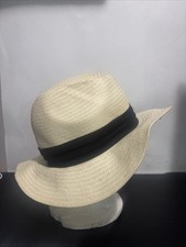 Jaxon Hats Straw Outback Western Cowboy Hat Black Sz Small Has Bends