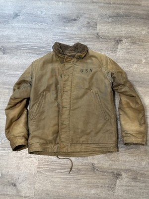 Vintage 40s USN Navy A1 Deck Military Jacket Alpaca | eBay