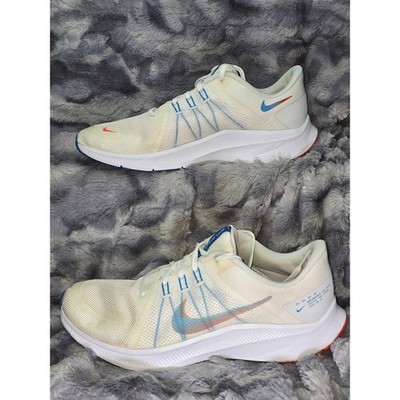 Nike Quest 4 Men's Running Shoes White Blue Orange DA1105 101 Size 11.5