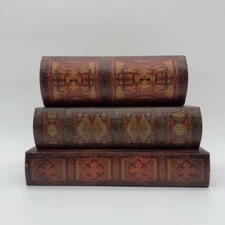 Set of 3 Decorative Faux Books Vintage Style Hidden Storage Book Boxes