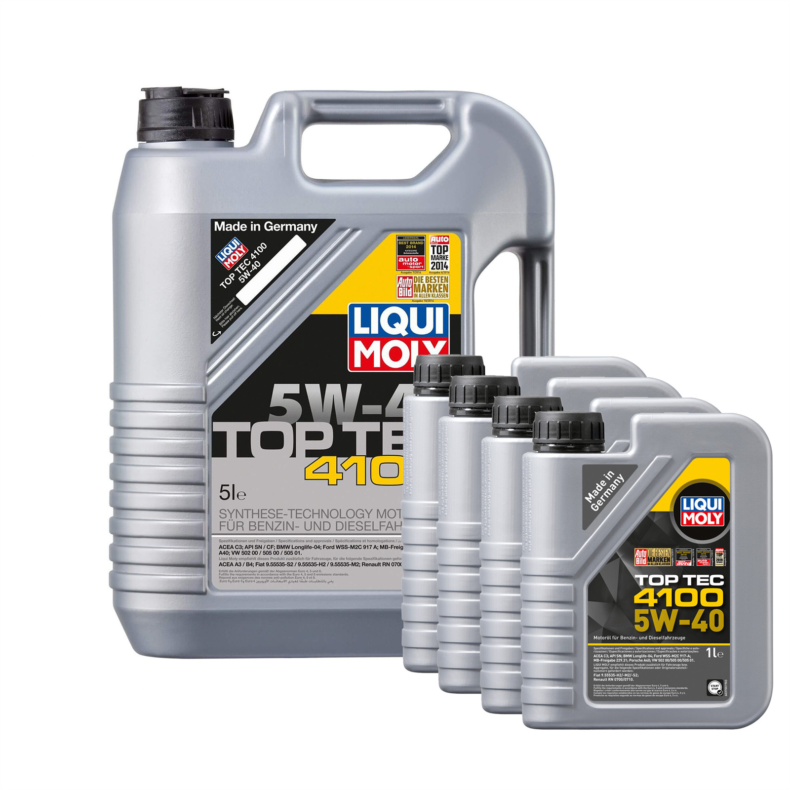 Liqui Moly 5w40 Fully Synthetic Engine Oil TOP TEC 4100 ACEA C3 API SN 9L