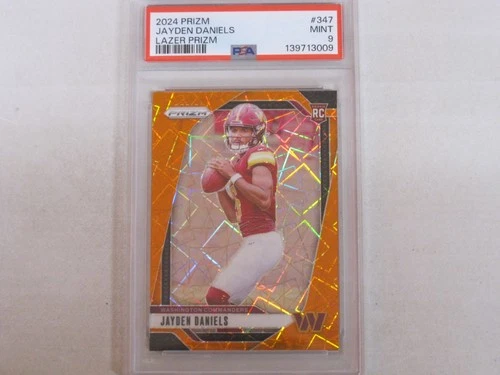 2024 Panini Prizm Orange Lazer Prizm #347 Jayden Daniels RC PSA 9 MINT 139713009