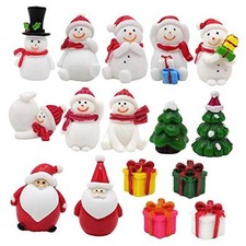 16PCS Miniature Christmas Ornament,Kits for DIY Christmas Scene,Dollhouse,