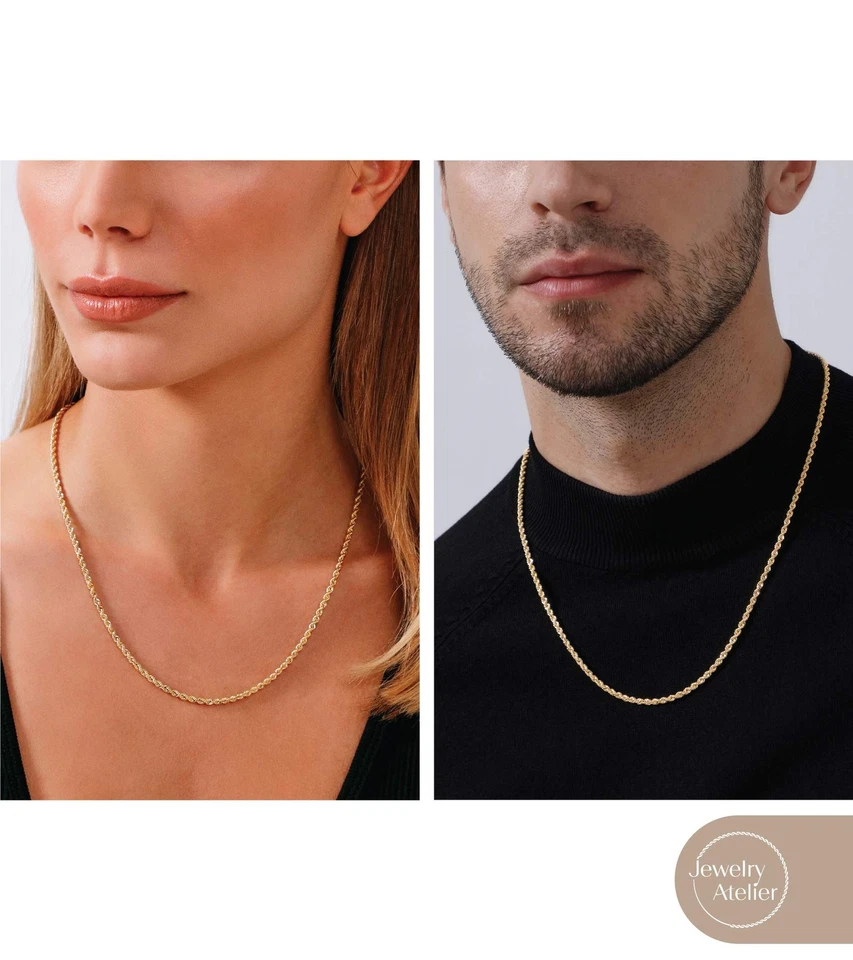 Золотая цепочка ожерелье коллекции - 14K твердого желтого золота заполненный веревки цепочка шеи... - Изображение 2 из 4