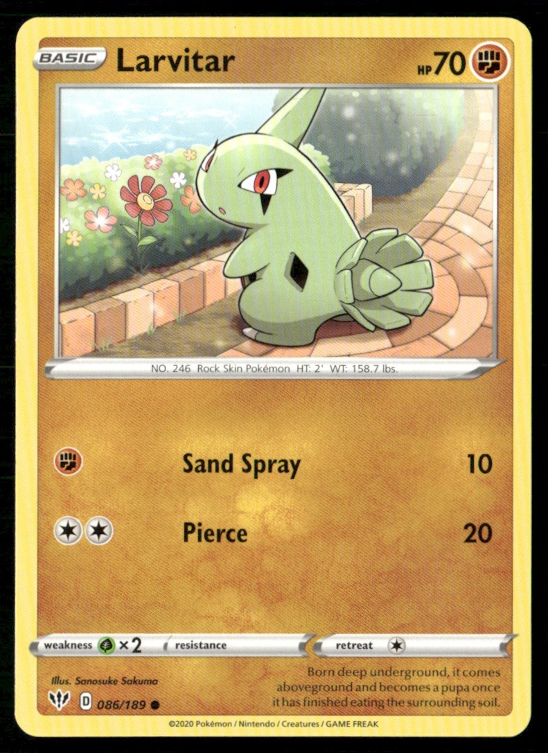 2020 Sword & Shield - Darkness Ablaze Larvitar Basic/Common #86