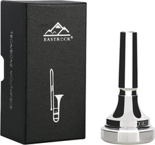 Trombone Mouthpiece,Silver Plated Trombone Mouthpiece Large Shank 4AL, Trombone