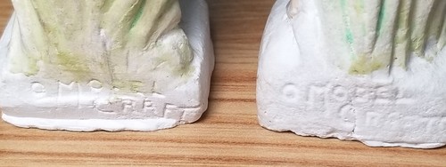 MCM Model-Craft Hand Decorated Set Of 2 Native American Chalkware Figurines 4" - Picture 11 of 13