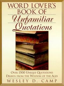 Word Lovers Book of Unfamiliar Quotations von Camp | Buch | Zustand gut