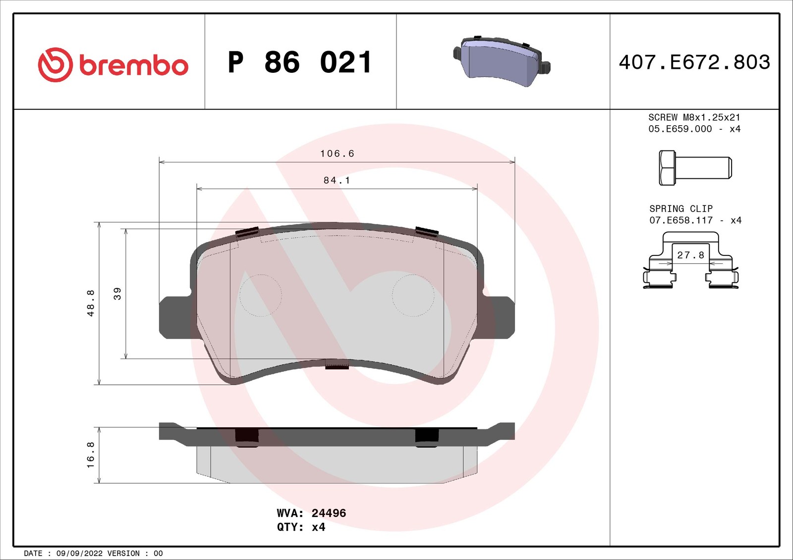 ✅Fits BREMBO P 86 021X Brake Pad Set, Disc Brake ⭐UK Seller⭐ - Image 14