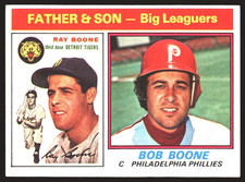 1976 Topps #67 Father & Son - Big Leaguers (Ray Boone / Bob Boone) NM