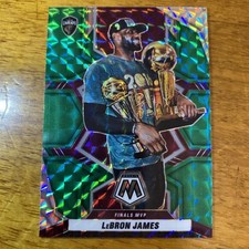 LeBron James Finals MVP Camo Green Mosaic Prizm Panini Mosaic Basketball