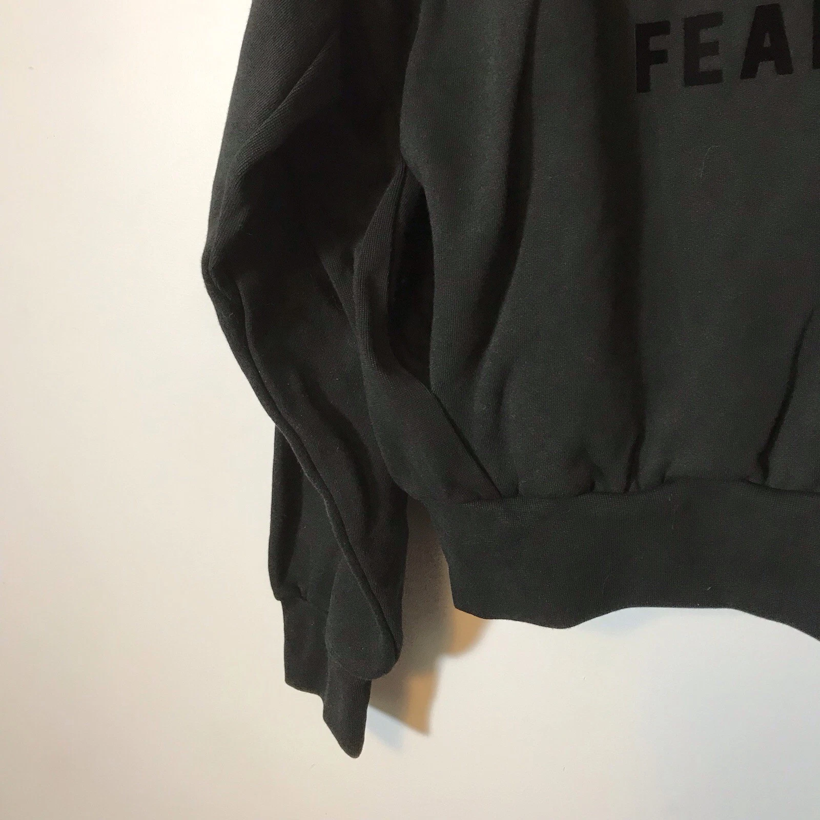 Felpa con cappuccio uomo piccola Essentials Fear Of God Jet nera oversize nuova con etichetta