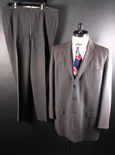 Vintage 1950s Palm Beach Silk Wool 3 Button Suit Mens Size 48 Long USA