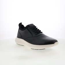 Image of Rockport Jeffson RMJEFFSON Mens Black Wide Leather Lifestyle Trainers Shoes