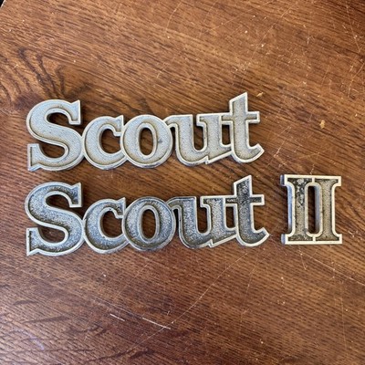 (2) INTERNATIONAL SCOUT 2 EMBLEM Car Pickup Truck Metal II