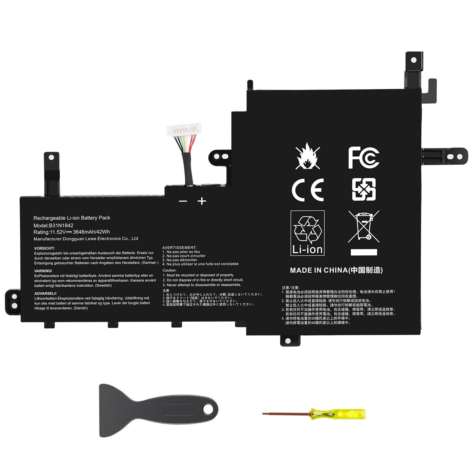 Batteria ASUNCELL B31N1842 per Asus VivoBook S15 S531 K531 11.52V 42Wh