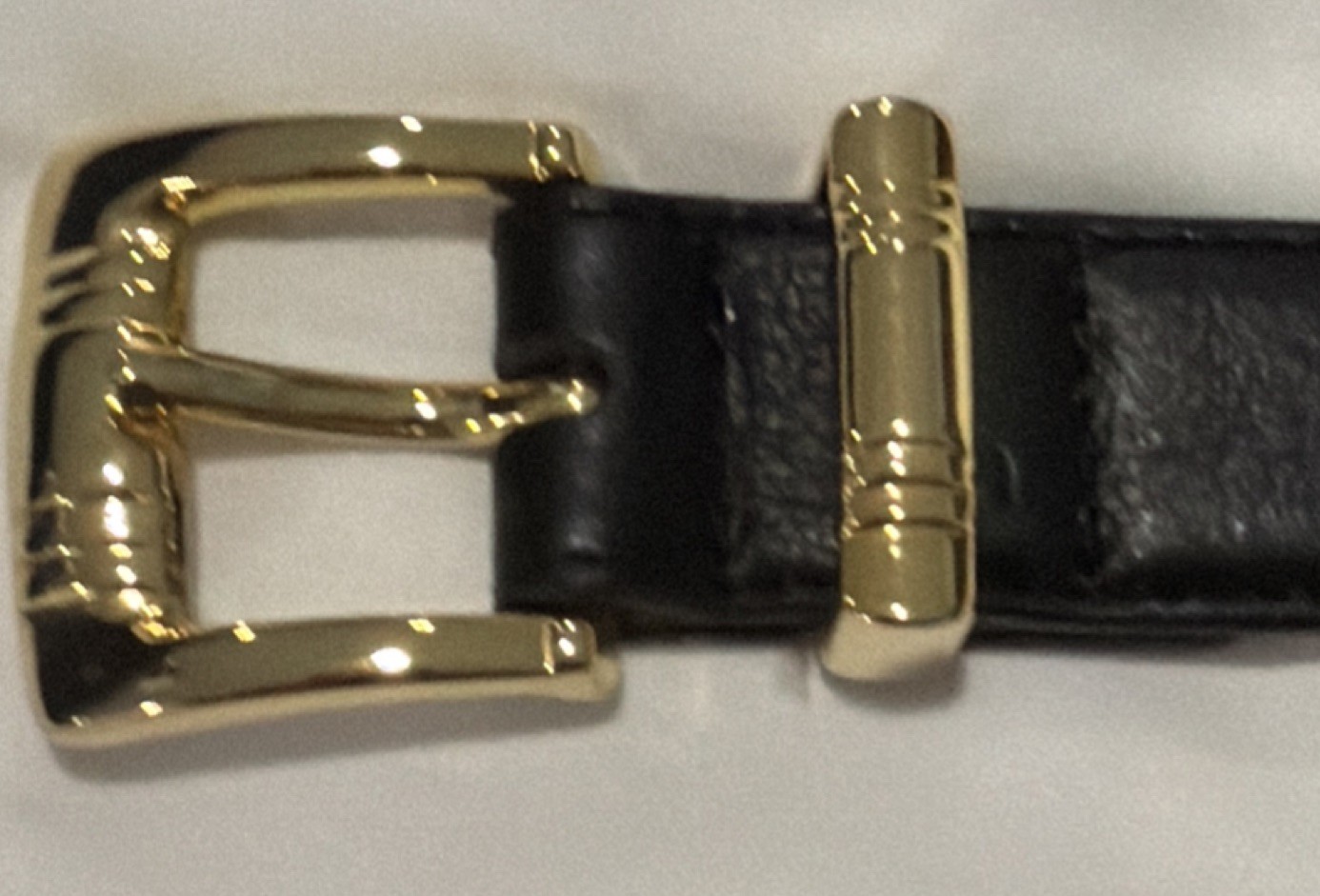 Talbots Black Adjustable Basic Belt Gold Buckle W… - image 1