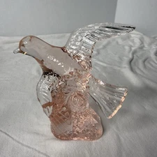 Rare Vintage Mosser Glass 1976-2001 Peach Pink Bird in Flight Figurine #175