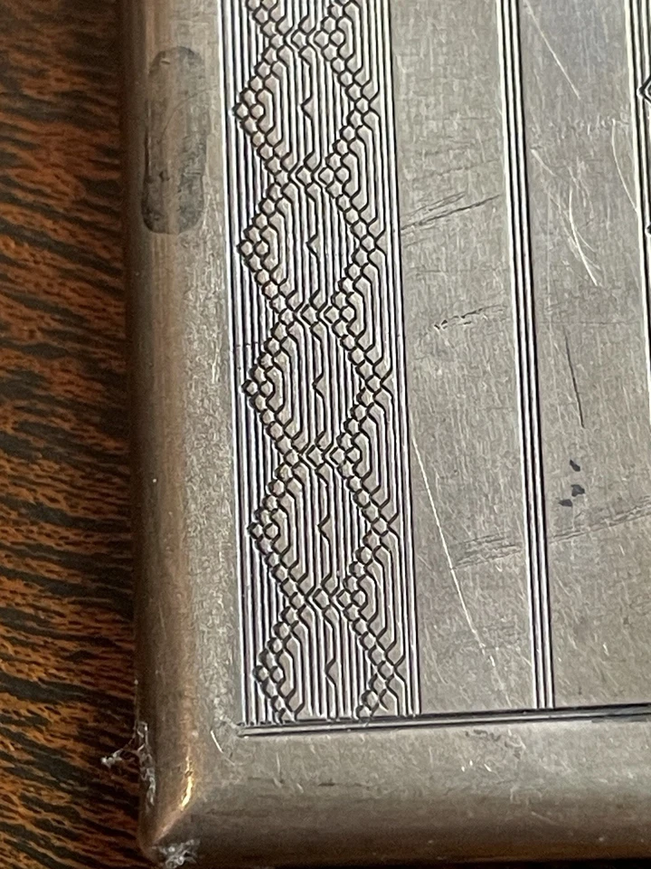 Estuche para tarjetas Gorham Co. Victorian England década de 1840 grabado en plata de ley con bisagras Foto 3 de 4