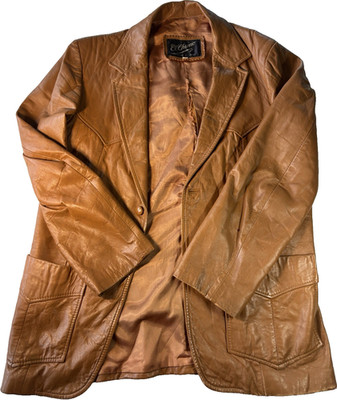 Vintage El Charro Men s Brown Leather Blazer Jacket Button Lined Pockets Size 42
