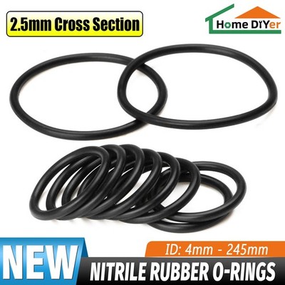 O Rings Seal NBR Nitrile Rubber 2.5mm Cross Section 4-245mm ID O Rings 70°