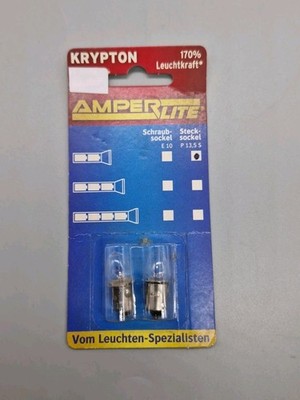 2x Amperlite Krypton KRP102 Glühlampe 2,4V 0,7A Taschenlampe Birne P13.5S NOS