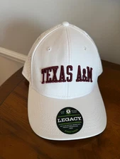 NEW Texas A&M Aggies Legacy White Red Adjustable Repreve Snapback Hat NEW