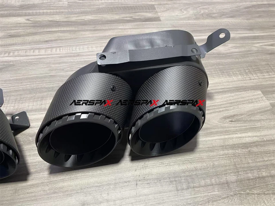 1 par de puntas de escape negras cuádruples para BMW G05 X5 G06 X6 G07 X7 2019+ Foto 4 de 4