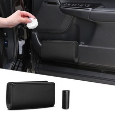 QZTYTY Car Trash Can, Leather Vehicle Bin, Dustbin Garbage Black