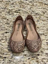 Melissa Campana rose gold flats girls size 3 youth, EUC