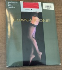 Evan Picone Teddy Hose Thigh High Garter with Stocking Red Size 1 Small NIP