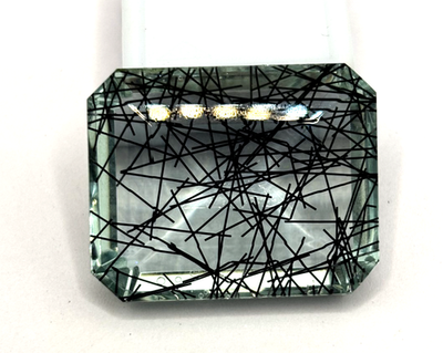 #ad Natural Certified 7850 Ct Black Rutilated Quartz Loose Gemstone Emerald Cut $31.38