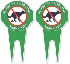 Mr. Pen- No Dog Poop Signs for Yard, 12" x 6.5", 2 Pack, Aluminum, Green