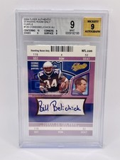2004 FLEER AUTHENTIX BILL BELICHICK Auto CEDRIC COBBS 5/10 BGS 9 Beckett #136