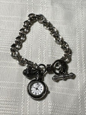VINTAGE ECCLISSE WATCH STERLING SILVER CHARM BRACELET BAND COLLECTIBLE NEW BTRY!