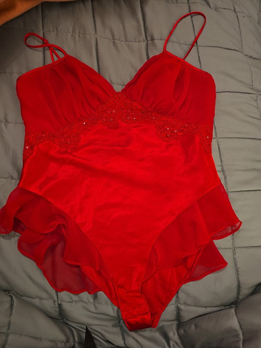 Vintage Victoria Secret Red Teddy Rare Gold Tag Collection Lingerie - Bild 1 von 7