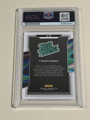 SIGNED 2024 Panini Prizm Draft Picks #8 Tyran Stokes Rated