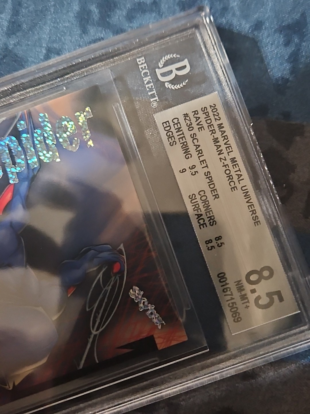 2022 Marvel Metal Universe Spider-Man ZForce Rave Scarlet Spider Rare/100 Graded