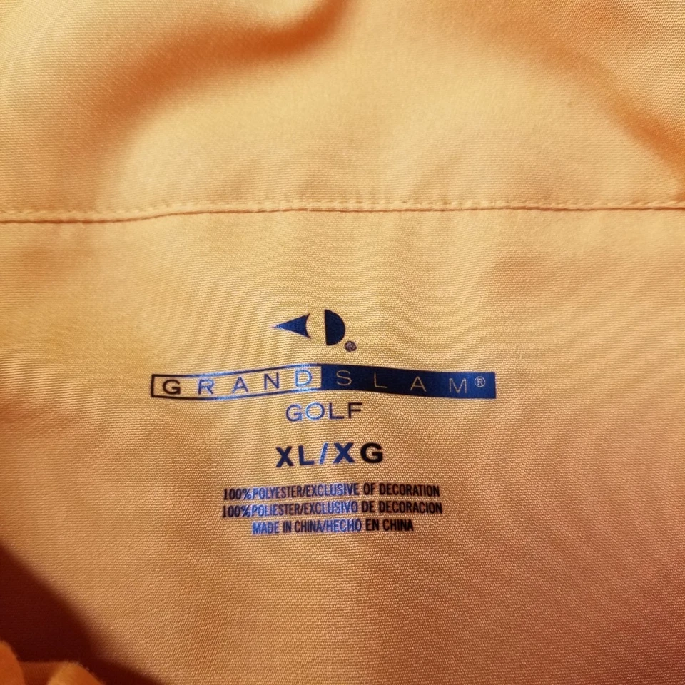 Grand Slam Golf 1/4 Zip Jacket Men Size XL Orange Pullover Windbreaker - Image 3 of 4