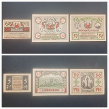 3 x Notgeld --- Miasto LINDENBERG w ALLGÄU --- 1947 --- komp. & ksfr. - H9