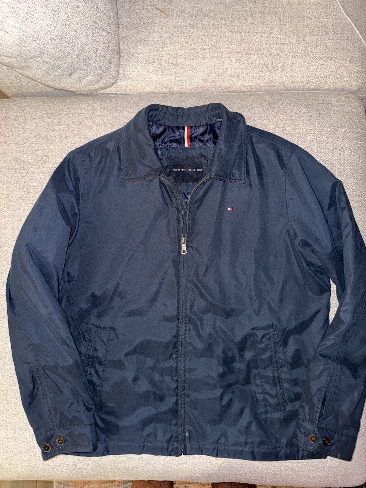 Tommy Hilfiger Men's Black Classic Flag Hooded Full-Zip Jacket XXLarge NWOT