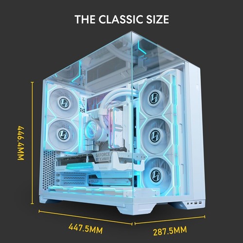O11Vision Compact White-Steel-Tempered Glass ATX Mid Tower Computer Case-Back... - Picture 9 of 24