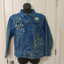 FISLL WNBA Women's Sz XL Denim Jacket Chicago Sky Angel Reese #5 Retail $119 NWT