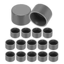 16 Pack 1.6" Diameter PVC Pipe End Cover Cap Fittings for Furniture Garden, Grey