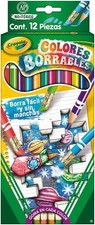 Crayola Erasable Colored Pencils 12 Count with Erasers Multicolor New