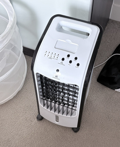 STRAAME 4L 80W Portable Evaporative Air Cooler on Wheels White/Black 220-240V