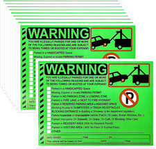 20 PCS Parking Violation Stickers, 5.5 X 7.5 Inch Fluorescent Label No Parking W