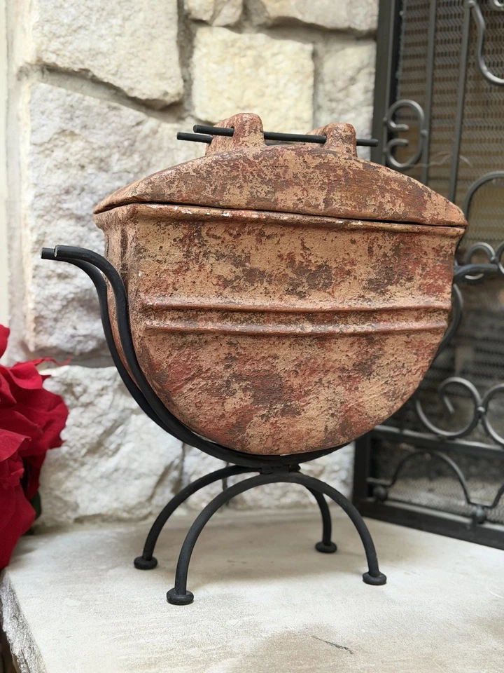 Antique terracotta Coal Scuttle - RARE - Original - Image 2 of 4