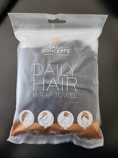 Daily Concepts Daily Hair Wrap Towel in Black. New In Package. Anti-Frizz.